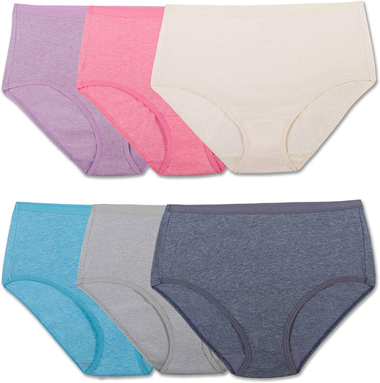 Fruit of the Loom Women's Beyondsoft Panties, Brief-Cotton Blend-6 Pack, 9