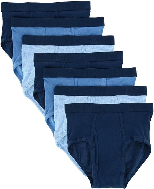 Hanes Ultimate Men's Ultimate Tagless Briefs with ComfortFlex Waistband-Multiple Packs and Colors, 7 Pack - Blue Assorted, XX-Large