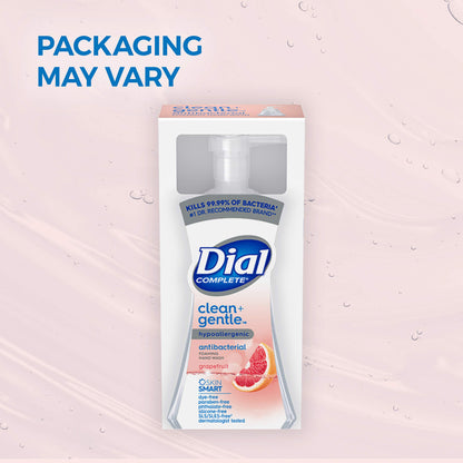 Dial Complete Clean + Gentle Antibacterial Foaming Hand Wash, Grapefruit, 7.5 Fl Oz, 8 Count Case