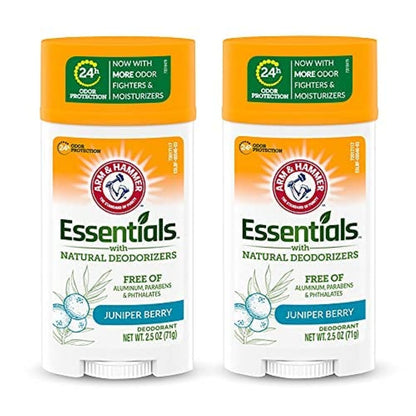 ARM & HAMMER Essentials Deodorant- Orange Citrus- Solid Oval - Made with Natural Deodorizers- Free From Aluminum, Parabens & Phthalates, 2.5 oz (Pack of 3)