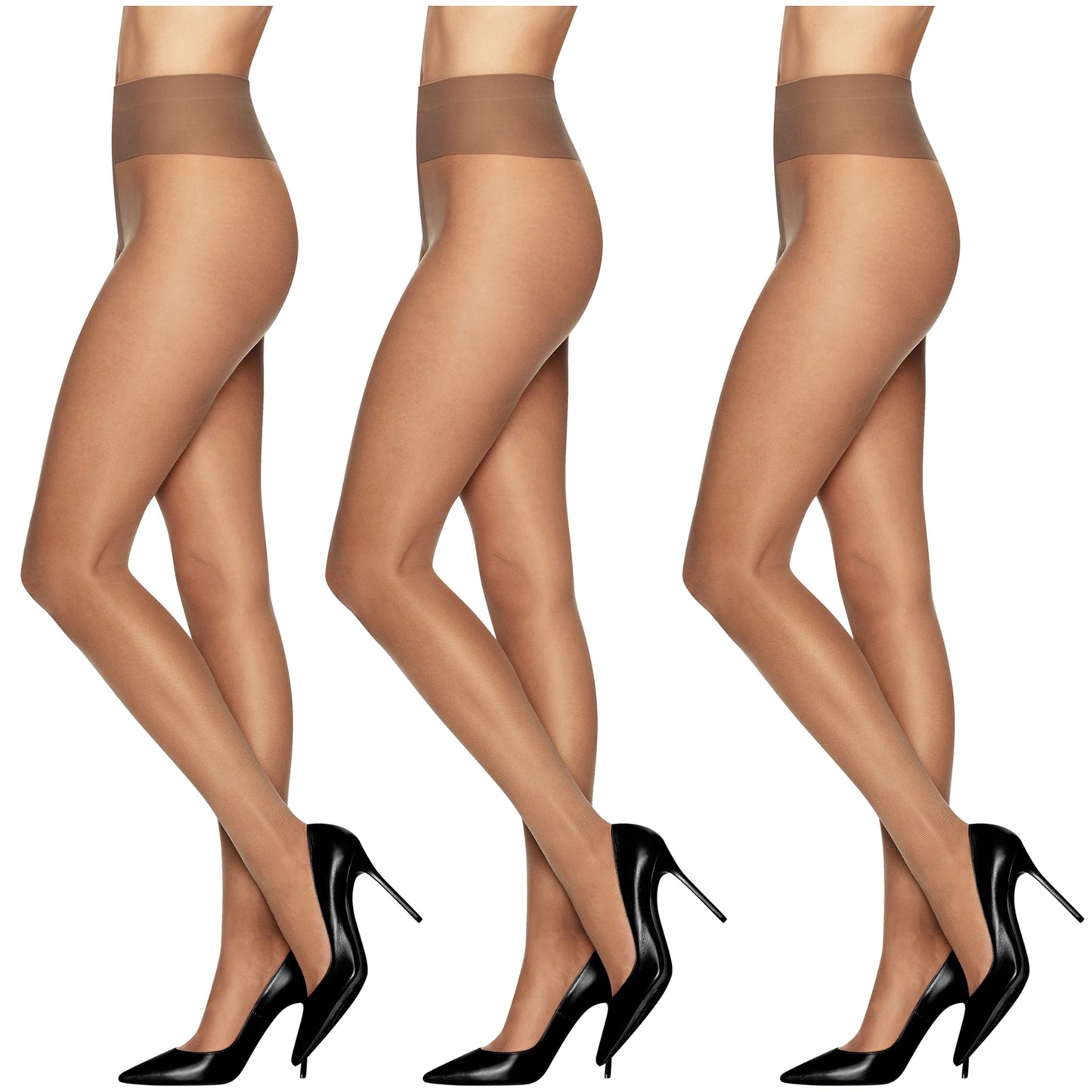 L'eggs Women's Energy Standard-Panty Sheer Toe Nylon Pantyhose, Suntan, Queen