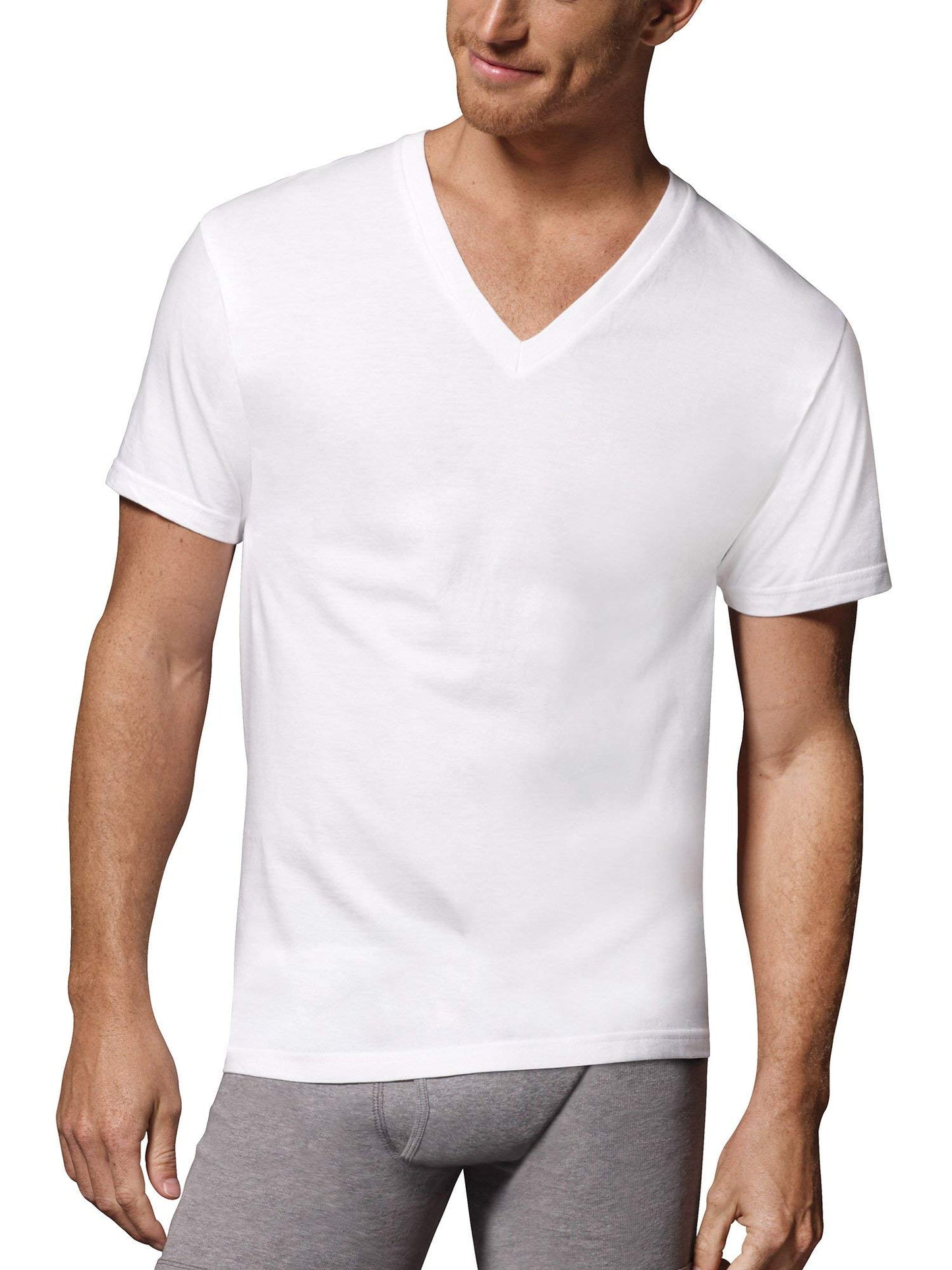 Hanes Tall Men's ComfortSoft Fresh IQ White V-Neck - 5 Pack
