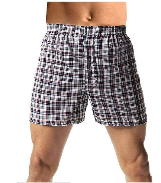 Hanes Red Label Men's 10-Pack Blue Plaid Woven Boxer (XXX-Large, Fashion Waistband)