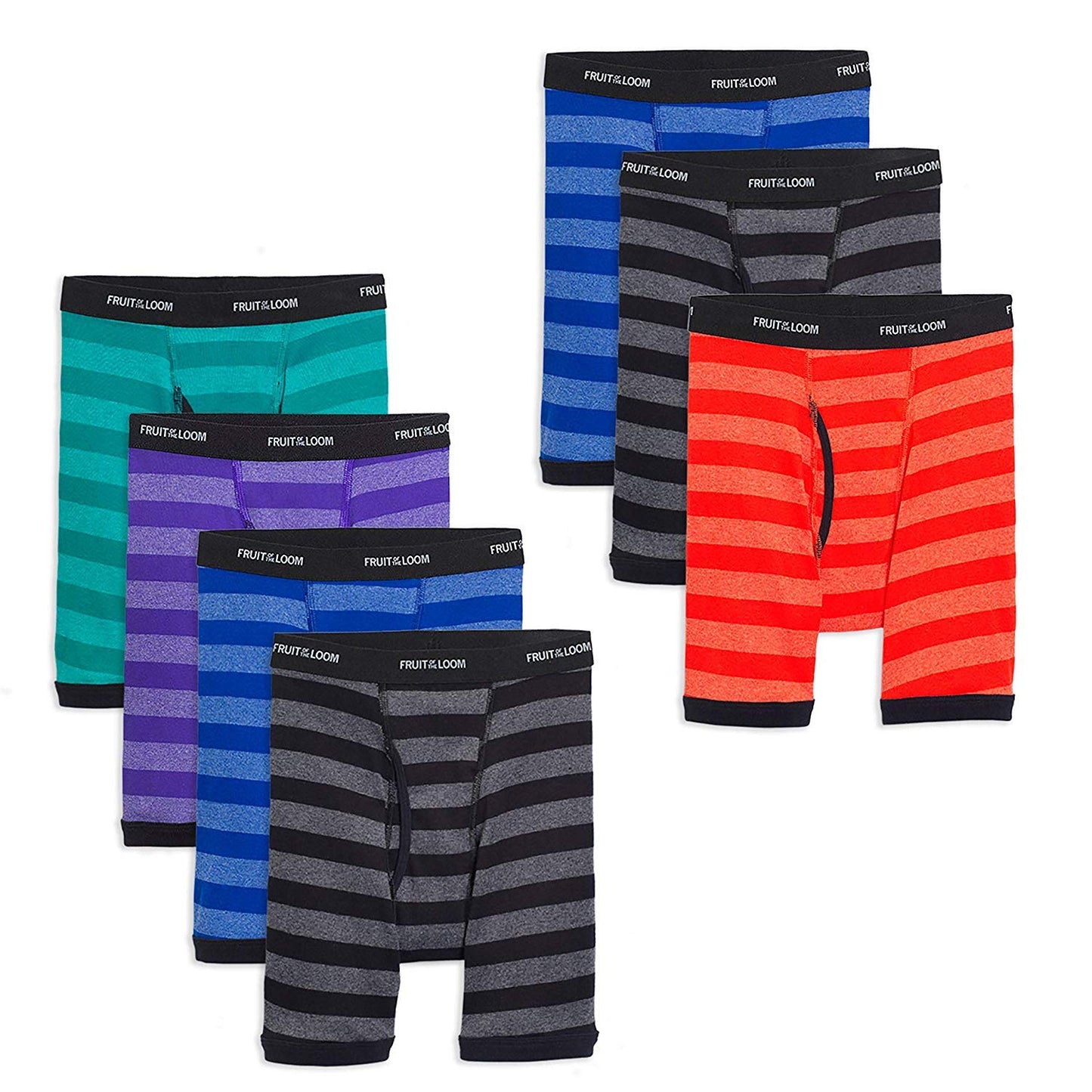 Fruit of the Loom boys boxer briefs, Stripes - Assorted (Pack 7), Medium US