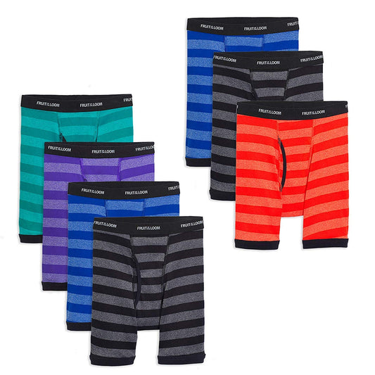 Fruit of the Loom boys boxer briefs, Stripes - Assorted (Pack 7), Medium US
