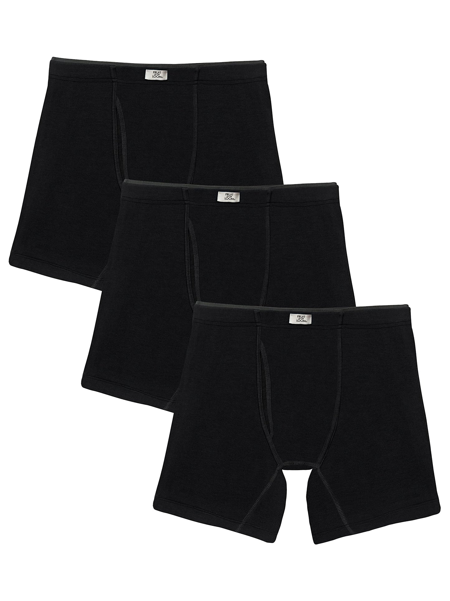 Fruit of the Loom Men's Crafted Comfort Stretch Boxer Briefs, Regular Leg-Covered Waistband-Assorted, X-Large