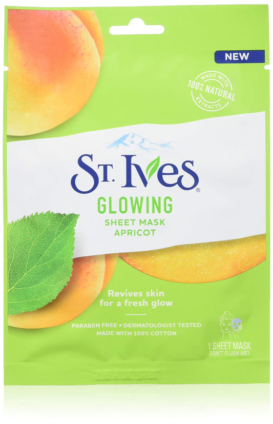 St. Ives Glow Apricot Skin Care Sheet Mask, Count of 6