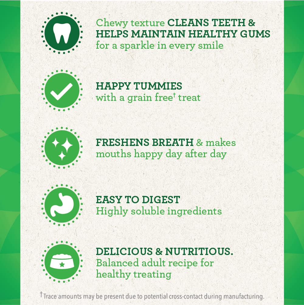 Greenies Grain Free Regular Natural Dental Care Dog Treats, 27 oz. Pack (27 Treats)