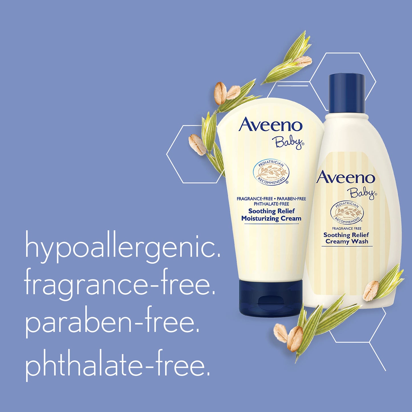 Aveeno Baby Soothing Relief Moisturizing Cream with Natural Oat Complex & Dimethicone, Hypoallergenic Baby Cream to Soothe & Relieve Dry, Sensitive Skin, Fragrance- & Paraben-Free, 8 oz