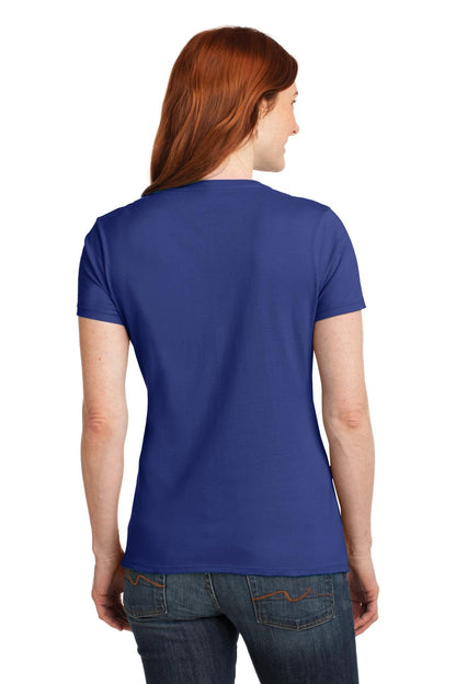 Hanes Ladies Ringspun Cotton nano-T V-Neck T-Shirt, XS, DEEP ROYAL