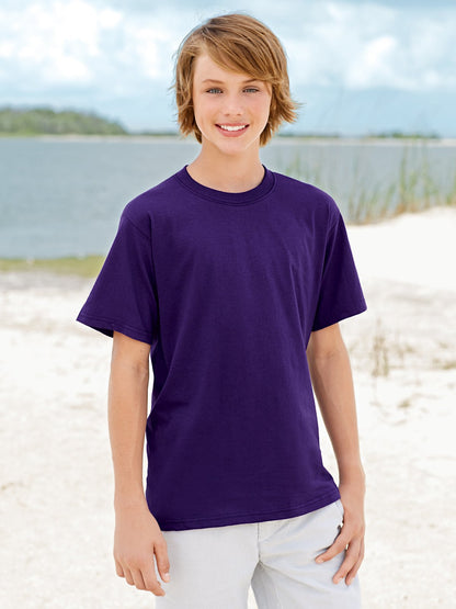 Fruit of the Loom Heavyweight Youth Short Sleeve T-Shirt - WHITE - large