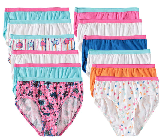 Hanes Girls' Hipster Multipack (colors and prints may vary) (Assorted 12 Pack, 16)