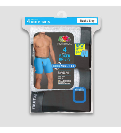 Fruit of the Loom Mens Coolzone Boxer Brief 4 Pack, 3XL, Assorted