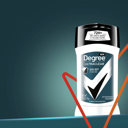 Degree Men Ultra Clear Black Plus White Antiperspirant Deodorant 2.7 Ounce (Pack of 3)