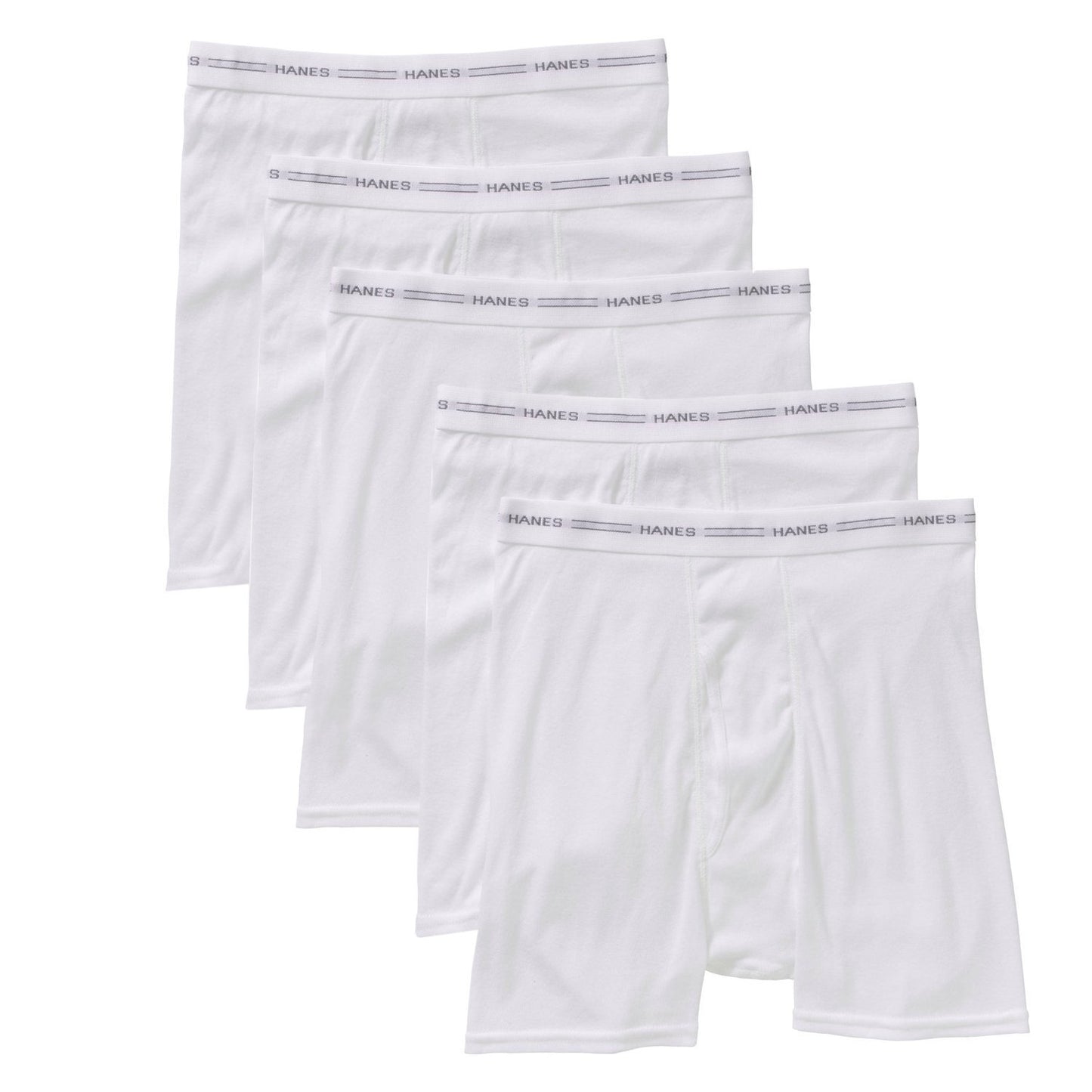 Hanes Men's 5-Pack Comfort Soft Waistband Boxer Briefs (XX-Large, White)