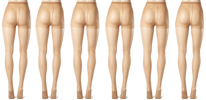 L'eggs womens Everyday Control Top Pq0j96 6 Pairs Pantyhose, Nude, Queen US
