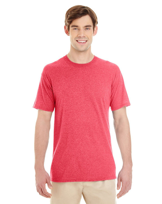 Jerzees Adult 4.5 oz. TRI-BLEND T-Shirt L FIERY RED HTHR