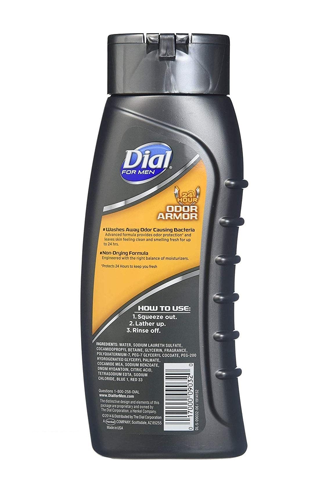 Dial for Men Antibacterial Body Wash, Odor Armor 16 oz