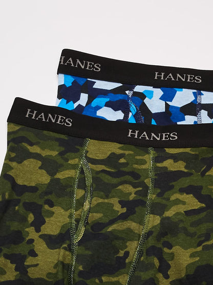 Hanes Boys' 4 Pack Ultimate Comfort Flex Printed Boxer Brief, Assorted, X-Large