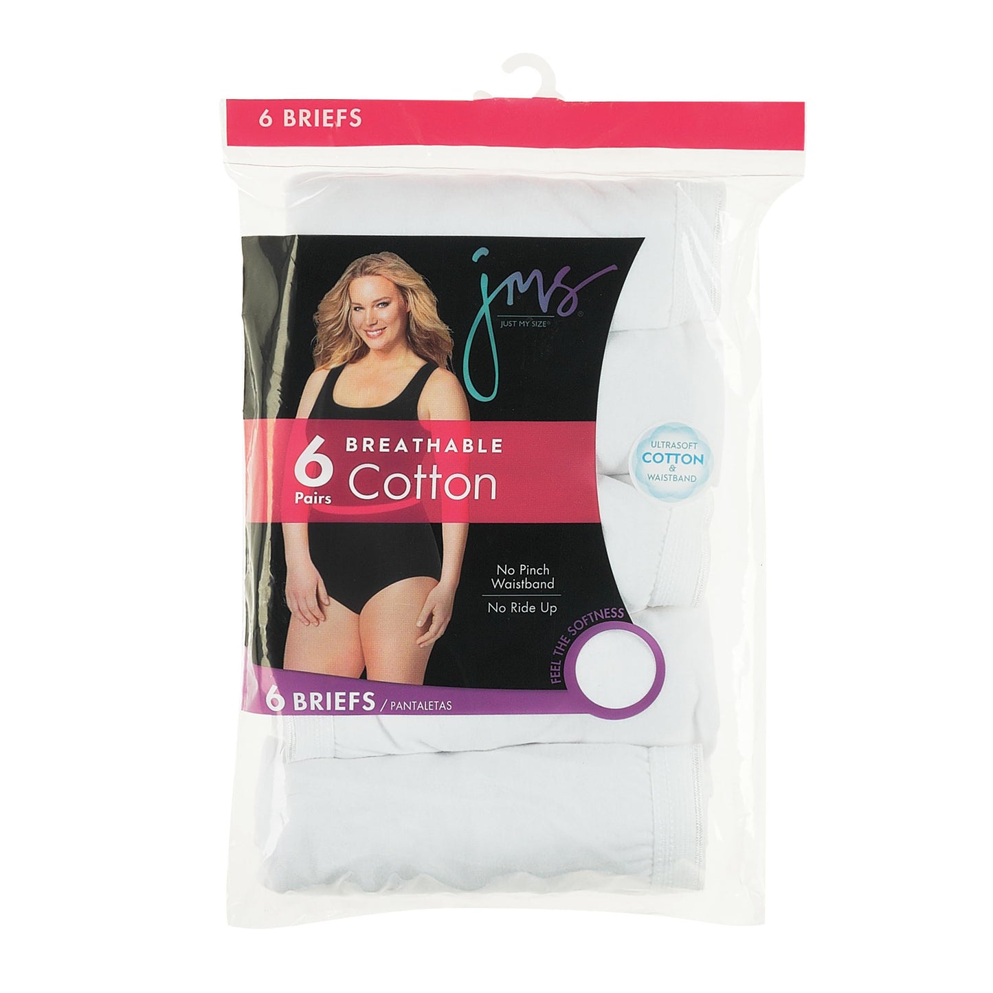 Hanes Women's Plus Size Cool Comfort Cotton Brief 6-Pack, White, 9