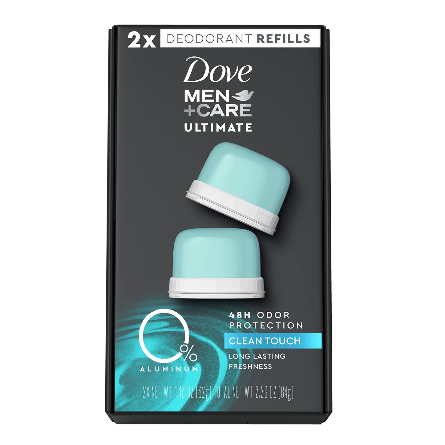 Dove Men+Care Deodorant Refill 0 percent Aluminum Clean Touch Aluminum Free Deodorant 1.13 Ounce (Pack of 2)