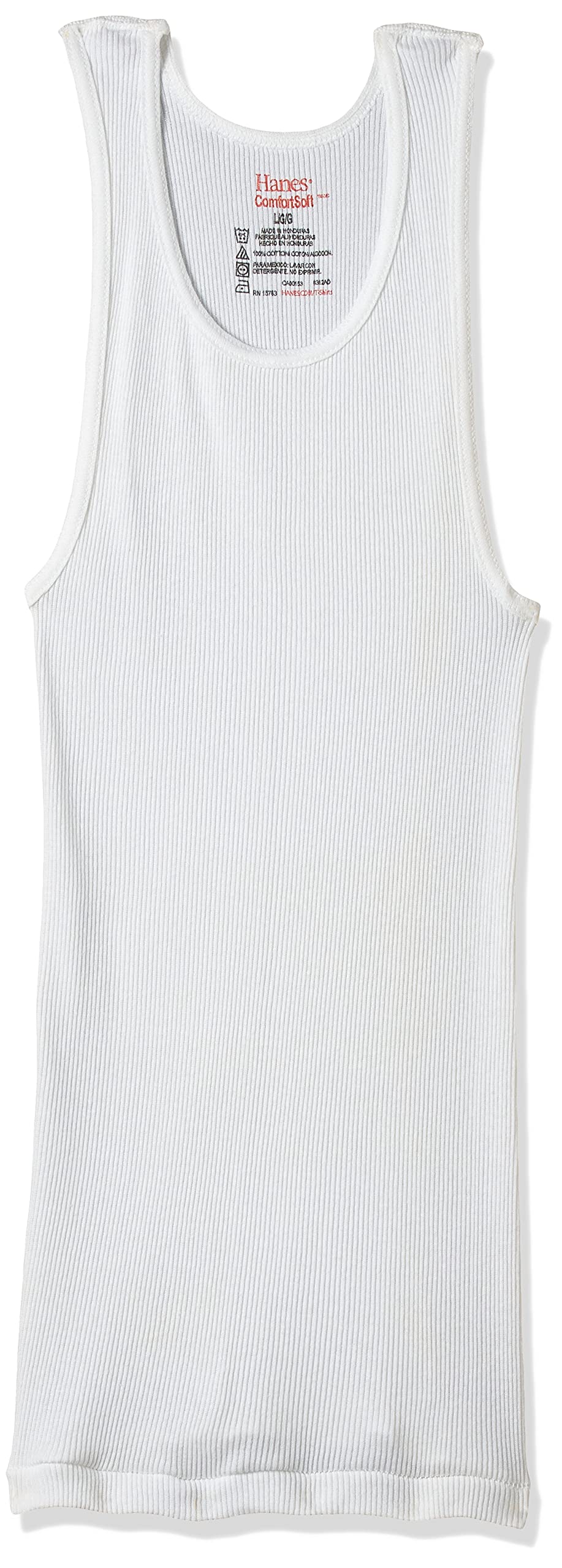 Hanes Tagless ComfortSoft Cotton A-Shirt (B3723N) White, XL