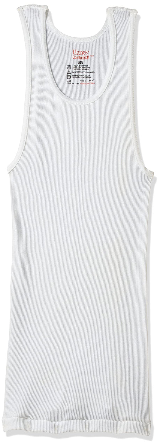 Hanes Tagless ComfortSoft Cotton A-Shirt (B3723N) White, XL