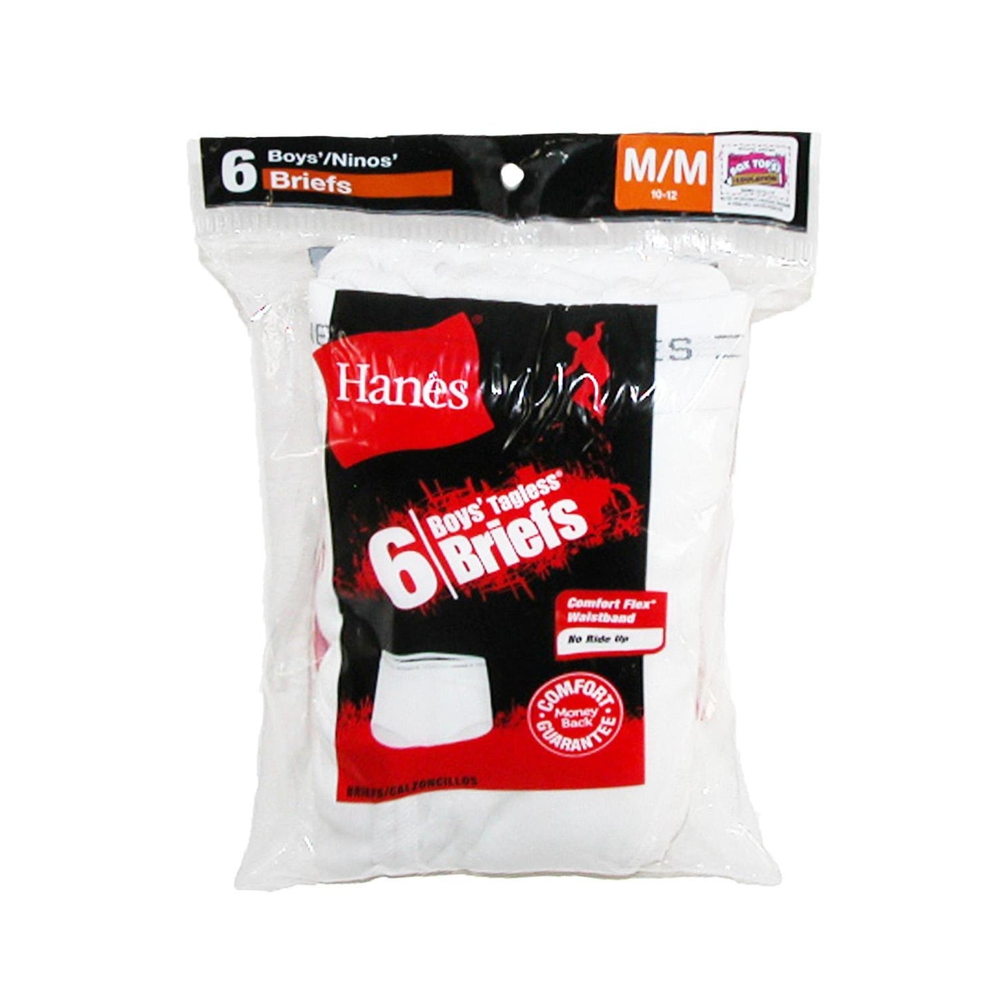 Hanes Boys Brief B252P6, 6-Pack, Large, White