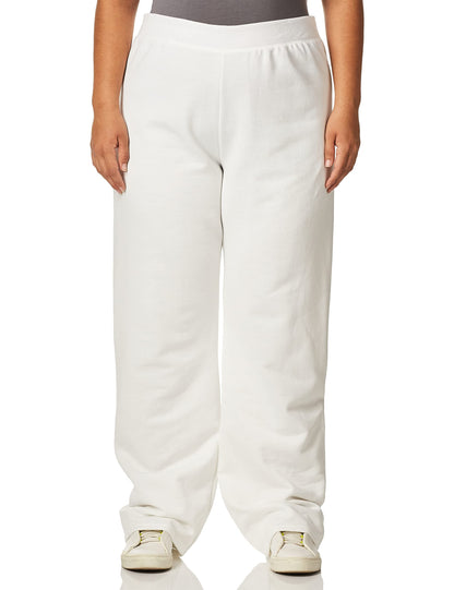 Hanes Women's EcoSmart Open Bottom Leg Sweatpants,White,XX-Large