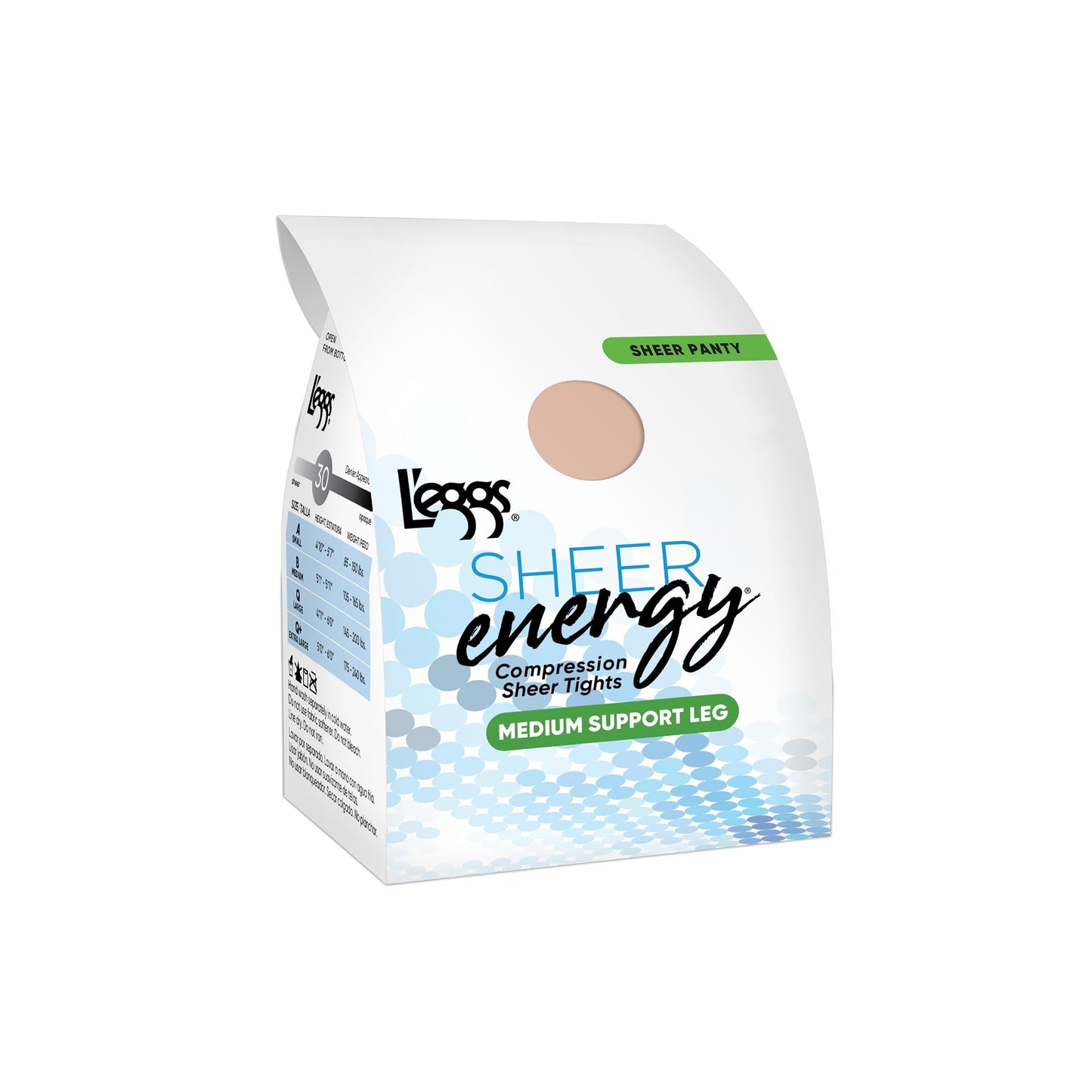 L'eggs Women's Energy Standard-Panty Sheer Toe Nylon Pantyhose, Suntan, Queen