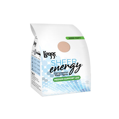L'eggs Women's Energy Standard-Panty Sheer Toe Nylon Pantyhose, Suntan, Queen