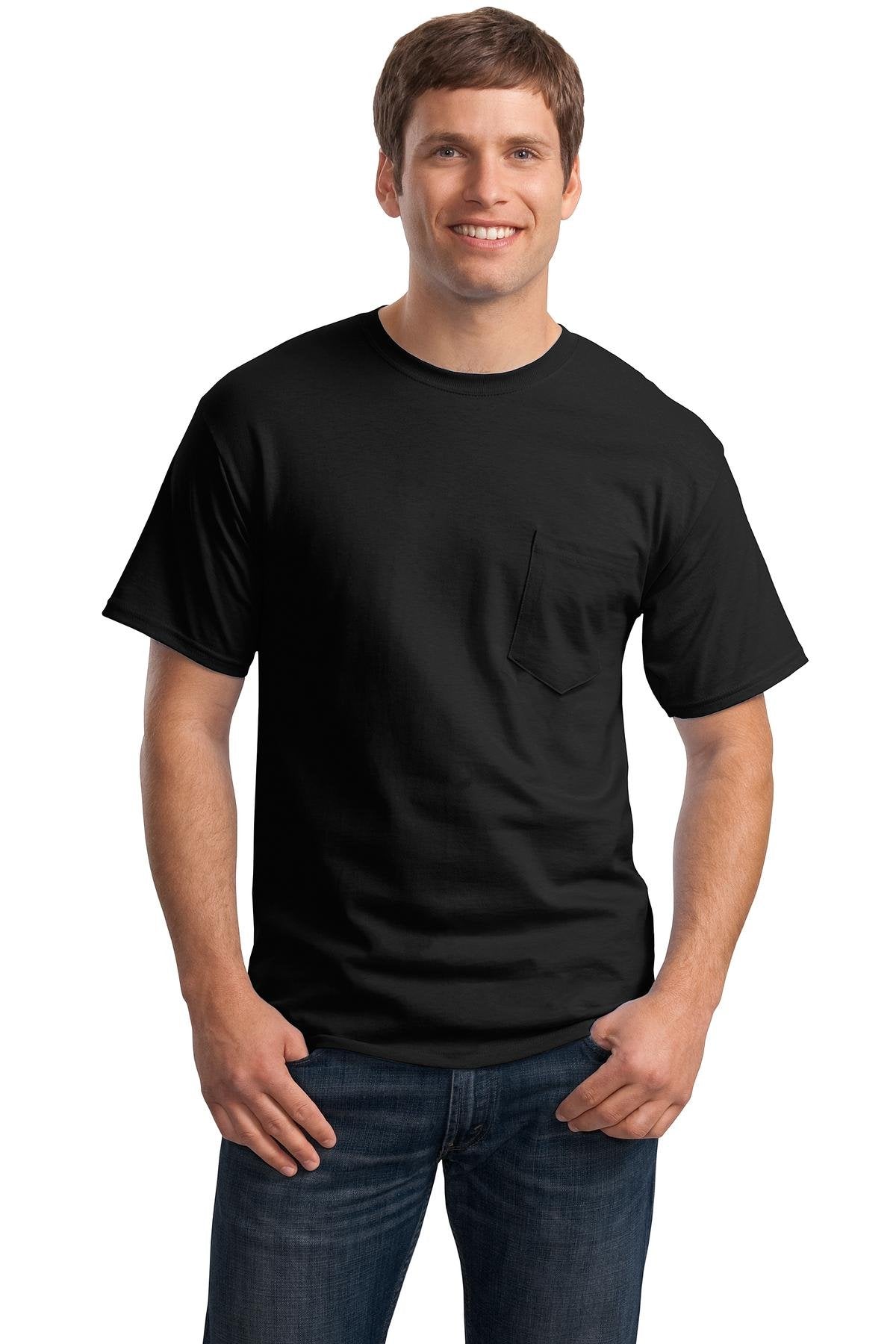 Hanes Tagless Pocket T-Shirt, Black, 3XL