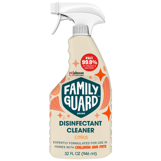 FAMILYGUARD Brand Disinfectant Spray Trigger & Multi Surface Cleaner, Antibacterial Spray, Expertly Formulated for Use In Homes with Children & Pets, Citrus Scent, 32 oz (Pack of 3)