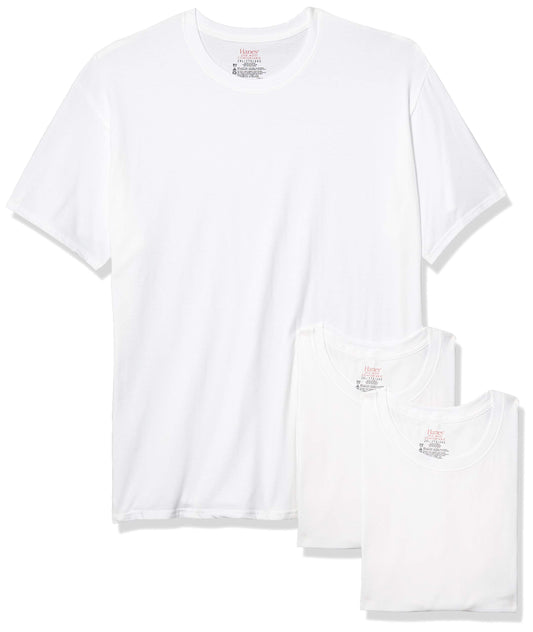 Hanes mens Tagless Stretch White Crewneck T-shirts, 3 Pack Underwear, White, XX-Large US
