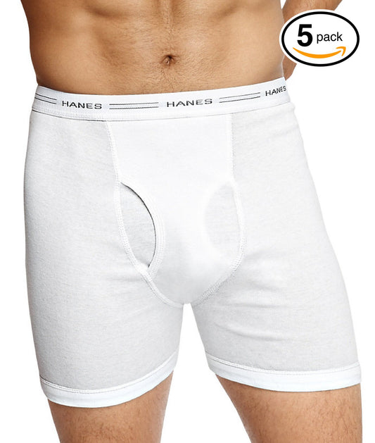 Hanes Men's Red Label of Boxer Briefs 5 Pack (White, XXXX-Large)