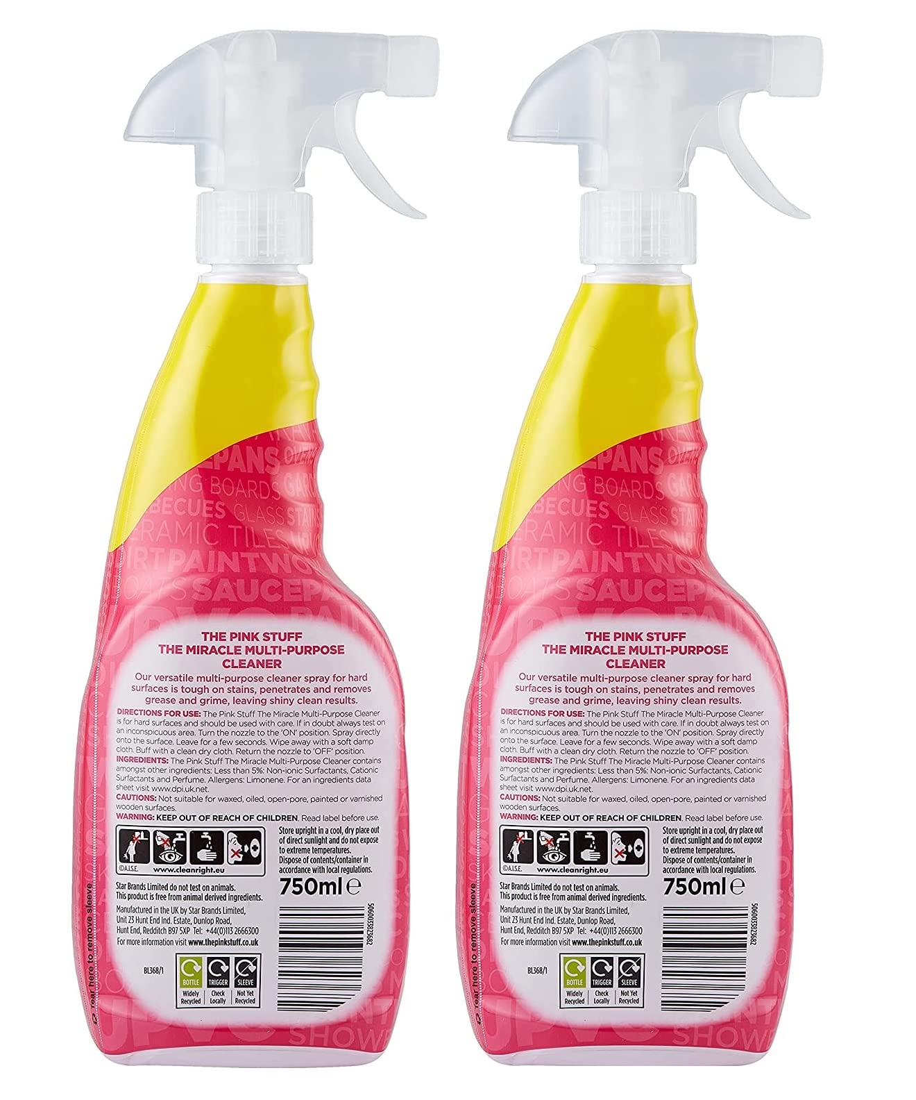 Pink stuff The Miracle Multi-Purpose Cleaner 750ml Spray WHIGT, 26 Fl Oz
