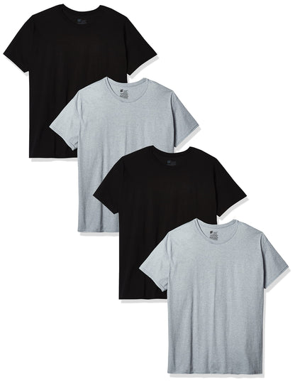 Hanes Men's 4-Pack Comfortsoft Dyed Crew, Black/Grey, X-Large