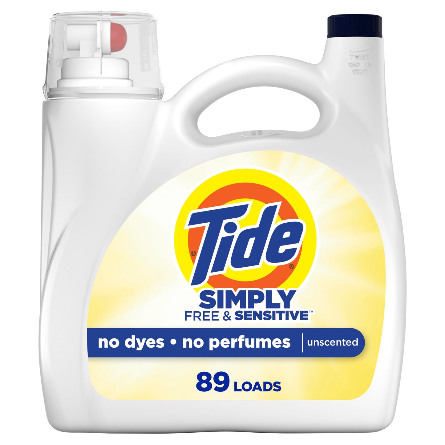 Simply Liquid Laundry Detergent, Free & Sensitive, 128 Oz, 89 Loads