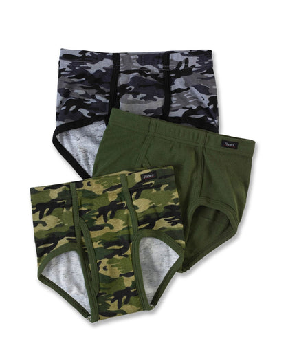 Hanes Classics Boys` No Ride Up Briefs 3-Pack,B720CA,L,Assorted Prints