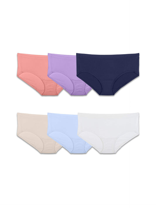 Fruit of the Loom Women's Underwear Breathable Panties (Regular & Plus, Plus Size Hipster-Micro Mesh-6 Pack, 13