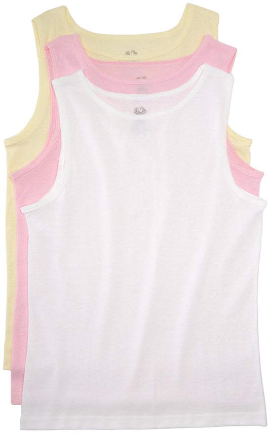 Fruit Of The Loom Big Girls' Girls' Cotton Tank , Assorted, X-Large(Pack of 3)