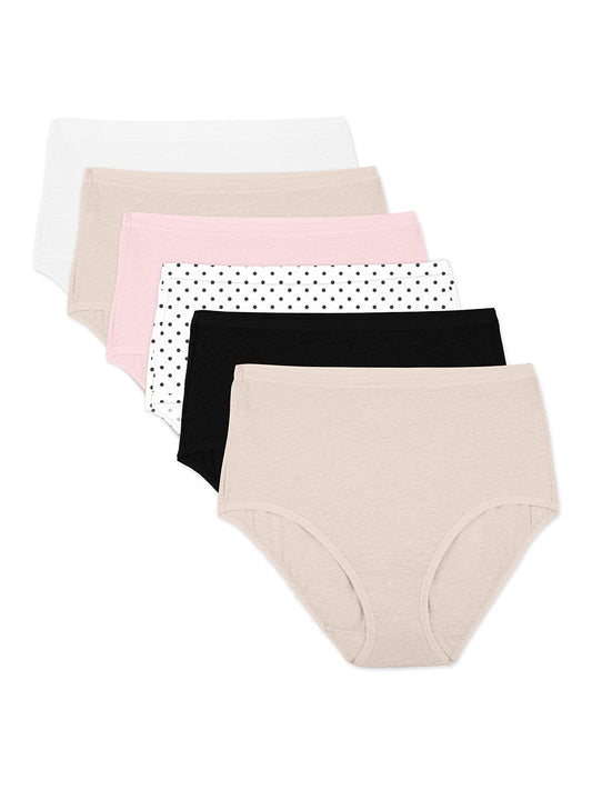 Fruit of the Loom Women's Premium Underwear Breathable, Ultra Soft-Brief-Basic Assorted, 9