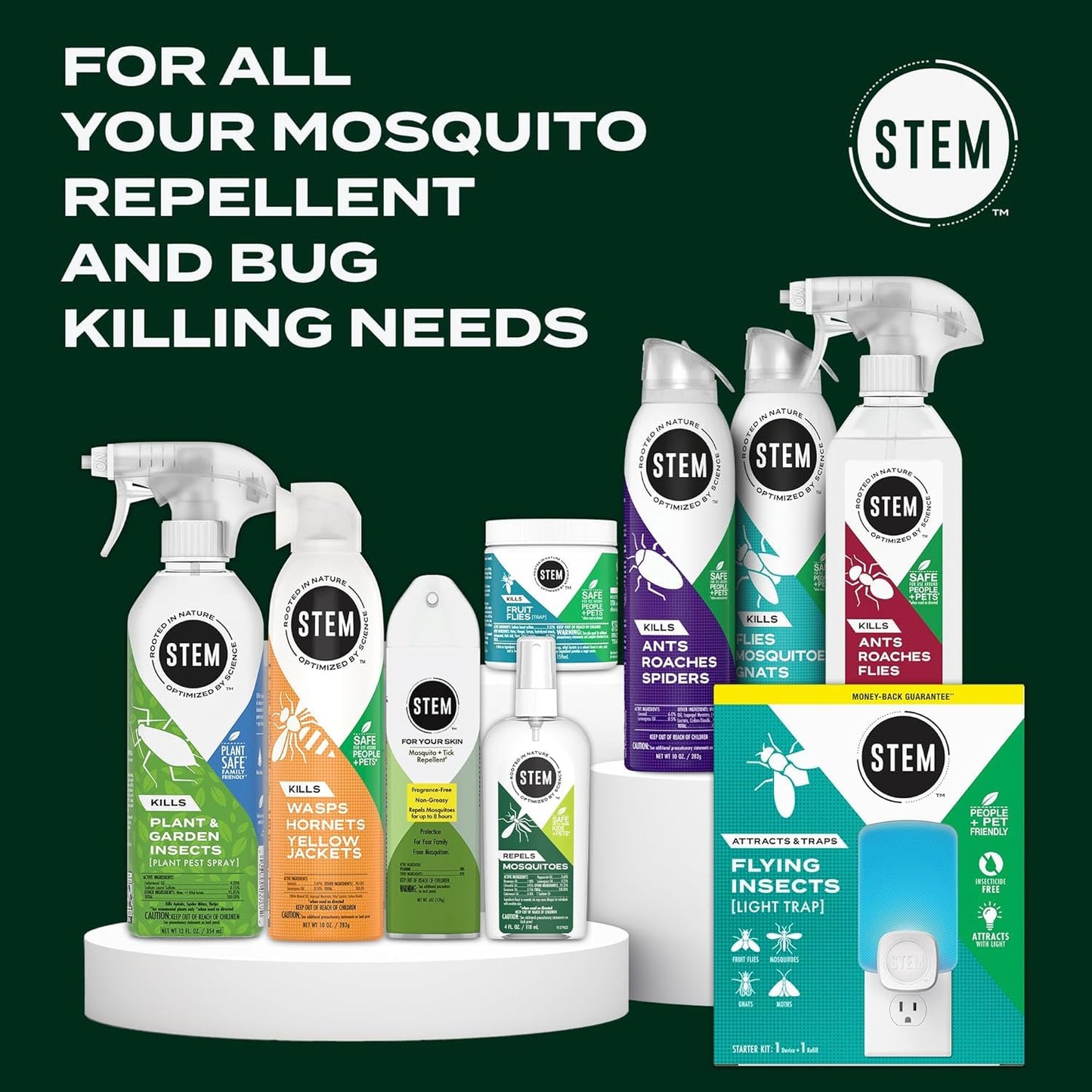 Stem Mosquito Repellent Spray, 4 fl oz, Pack of 6, with Botanical Extracts, PEST-027247