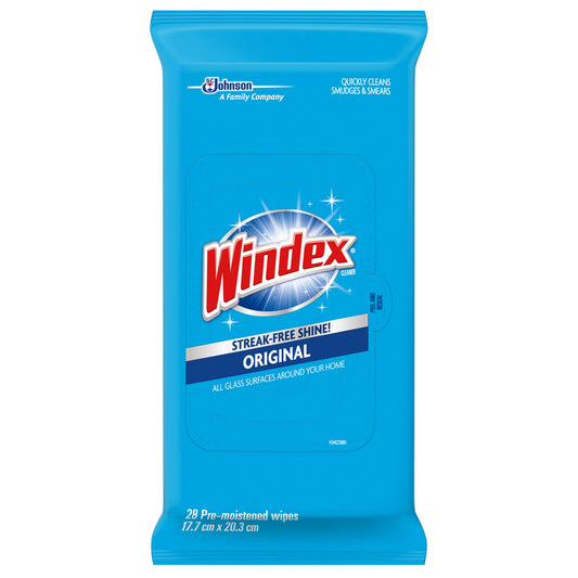 Windex Glass and Multi-Surface Cleaning Wipes, 28 Count - Pack of 6 (168 Total Wipes)