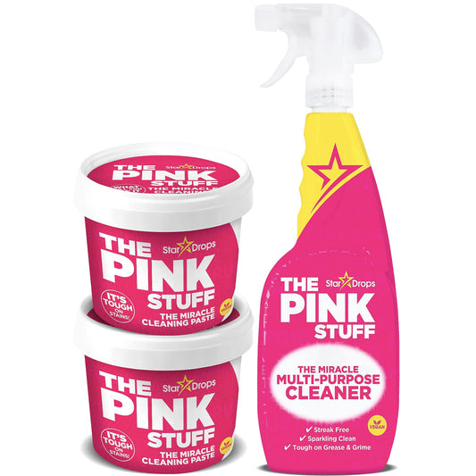 Stardrops - The Pink Stuff - The Miracle Cleaning Paste and Multi-Purpose Spray Bundle (2 Cleaning Paste, 1 Multi-Purpose Spray)