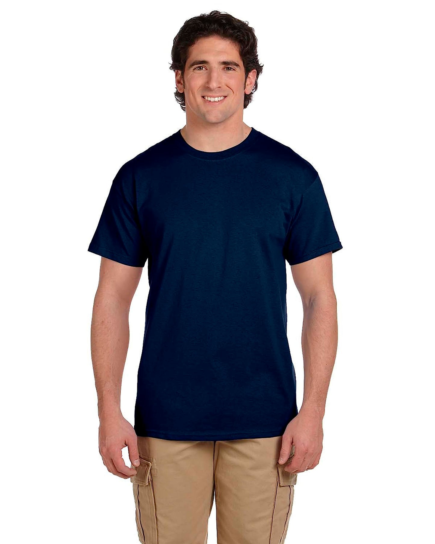 Fruit of the Loom 5 oz. 100% Heavy Cotton HD T-Shirt (3931), Navy, 2XL