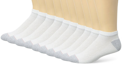 Hanes Classics Men's Low Cut Socks 10-Pack_White_10-13