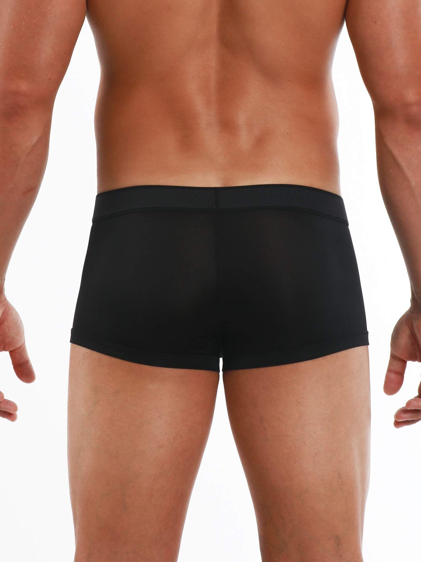 Papi Men's Brazilian Cool Trunk Boxer Briefs Pack of 2 Comfort Fitting Underwear, Plaid-Black/Red, X-Large