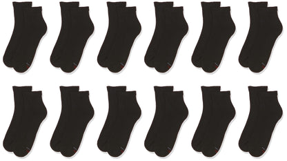 Hanes mens X-temp Cushioned Ankle Socks, 12-pair Pack Casual Sock, Black, 6 12 US