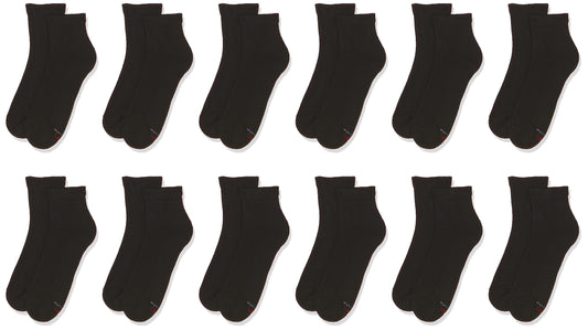 Hanes mens X-temp Cushioned Ankle Socks, 12-pair Pack Casual Sock, Black, 6 12 US